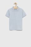 Дитяче бавовняне поло United Colors of Benetton однотонний колір блакитний (2932924)