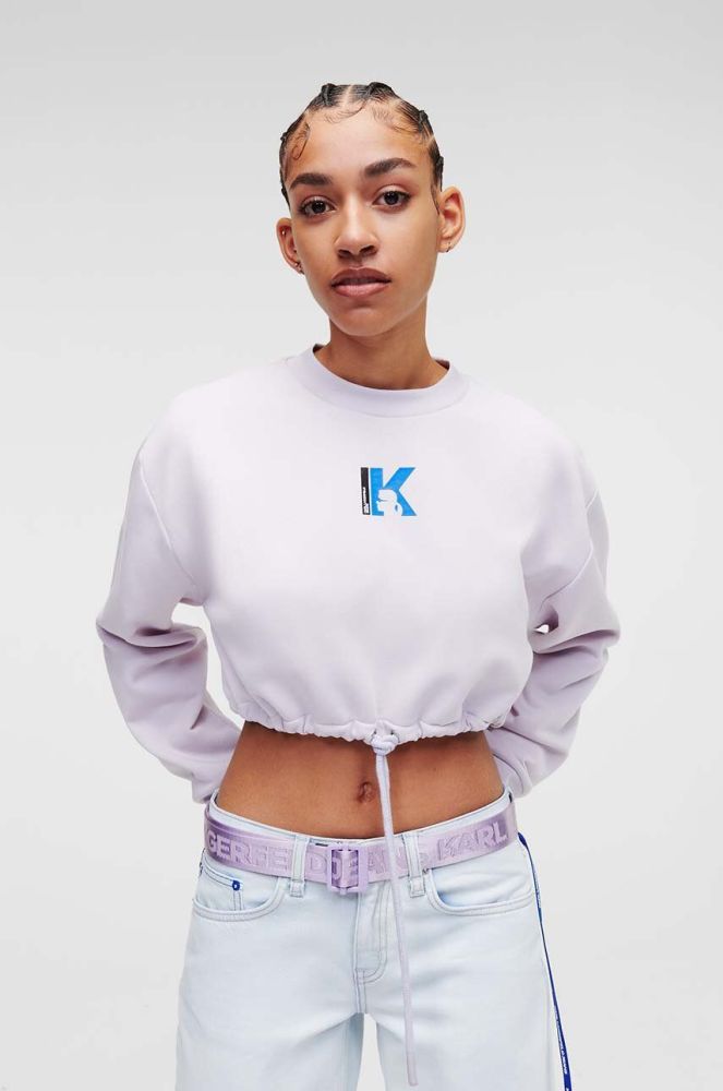 Кофта Karl Lagerfeld Jeans жіноча колір фіолетовий з принтом