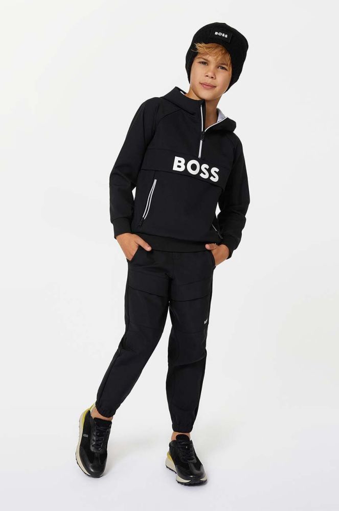 Дитяча кофта BOSS колір чорний з аплікацією (3445449)