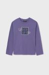Дитячий бавовняний лонгслів Mayoral колір фіолетовий з принтом (3418944)