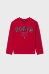 Дитячий бавовняний лонгслів Mayoral колір червоний з принтом (3437240)