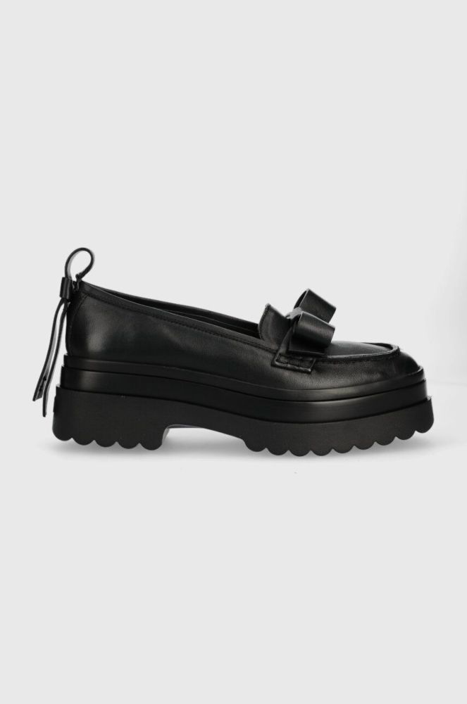 Шкіряні мокасини Red Valentino жіночі колір чорний на платформі 3Q2S0H72GAW