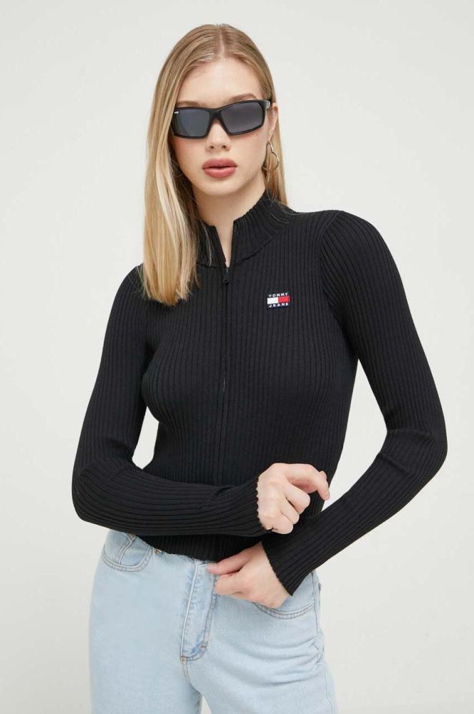 Светр Tommy Jeans жіночий колір чорний легкий (3325390)