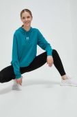 Кофта Under Armour жіноча колір зелений з капюшоном однотонна