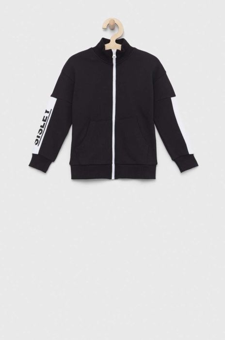 Дитяча бавовняна кофта Sisley колір чорний візерунок (3043018)