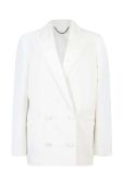 Піджак з домішкою льону AllSaints колір білий oversize однотонна
