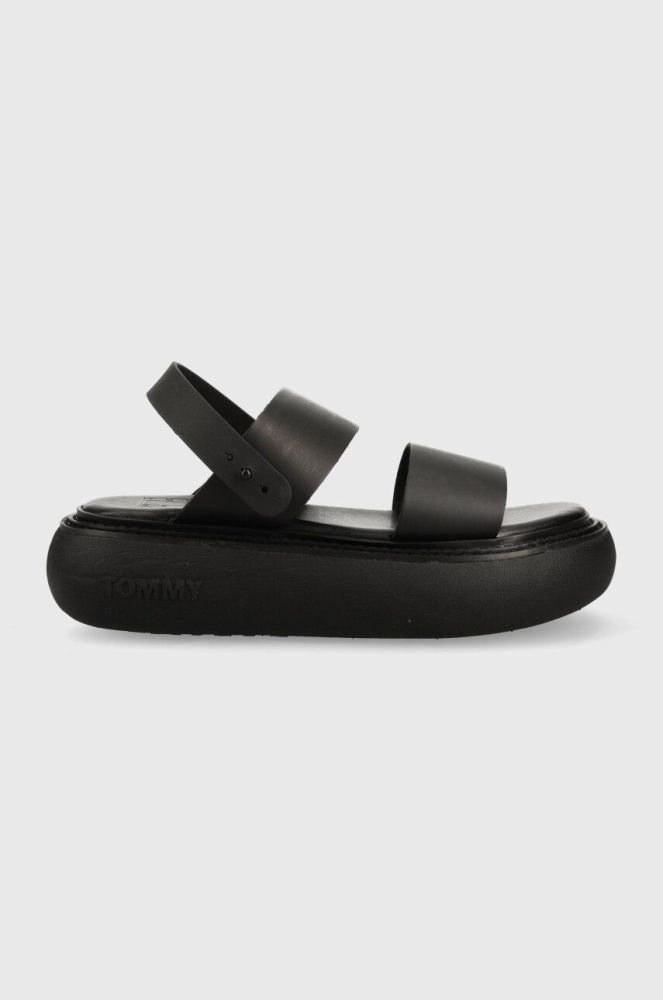 Сандалі Tommy Jeans VOLUME SANDAL STRIPE жіночі колір чорний на платформі EN0EN02077